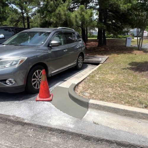 Forest Park Parking Lot Curbing