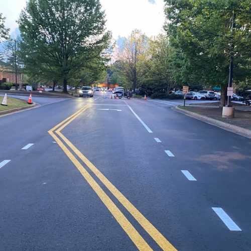 Peachtree City Shopping Center Lines in lot